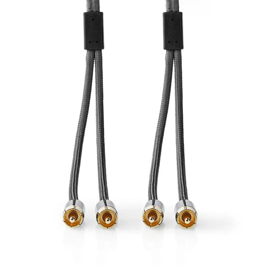 Nedis Stereo Audio Cable 2x RCA Male - 2x RCA Male - Gold Plated - 2.00 m