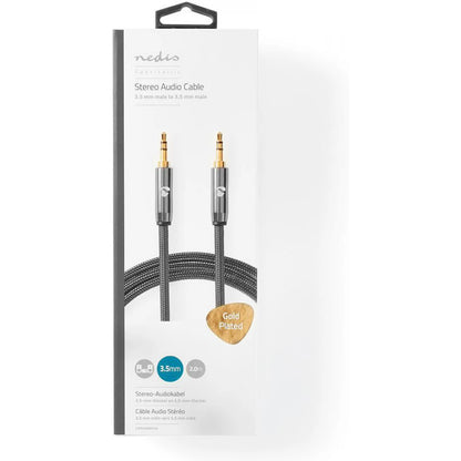 Nedis Stereo Audio Cable 3.5 mm Male - 3.5 mm Male - Gold Plated - 2.00 m