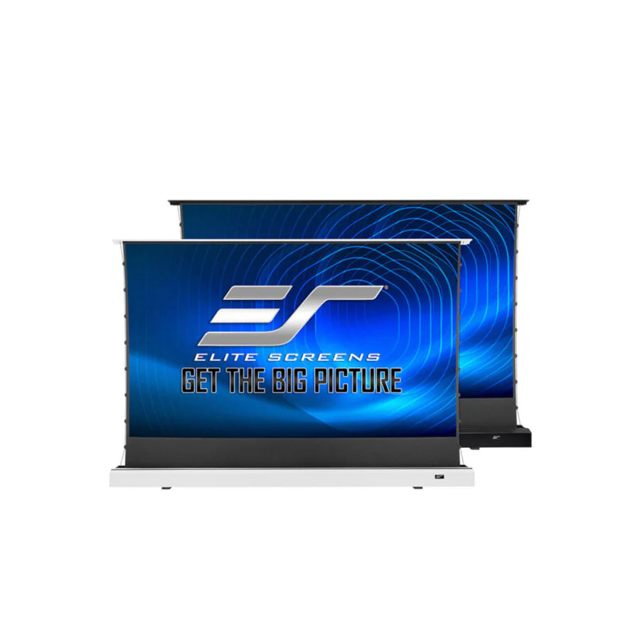 Elite Screens FTE101UH2-CLR5 is a Kestrel Tab-Tension CLR ® UST electric floor-rising screen designed for ultra-short-throw projectors.