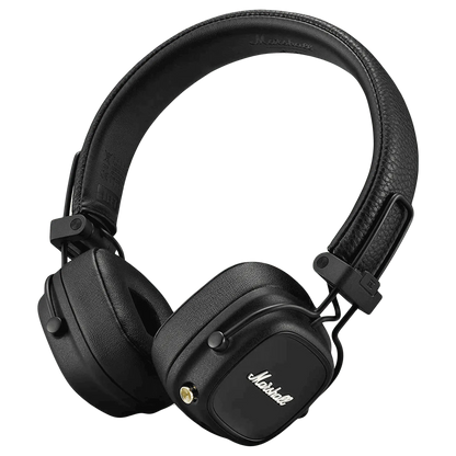 Marshall Major IV Bluetooth Headphone with Mic (Upto 80 Hours Playback, On Ear, Black)