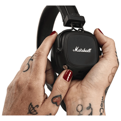 Marshall Major IV Bluetooth Headphone with Mic (Upto 80 Hours Playback, On Ear, Black)