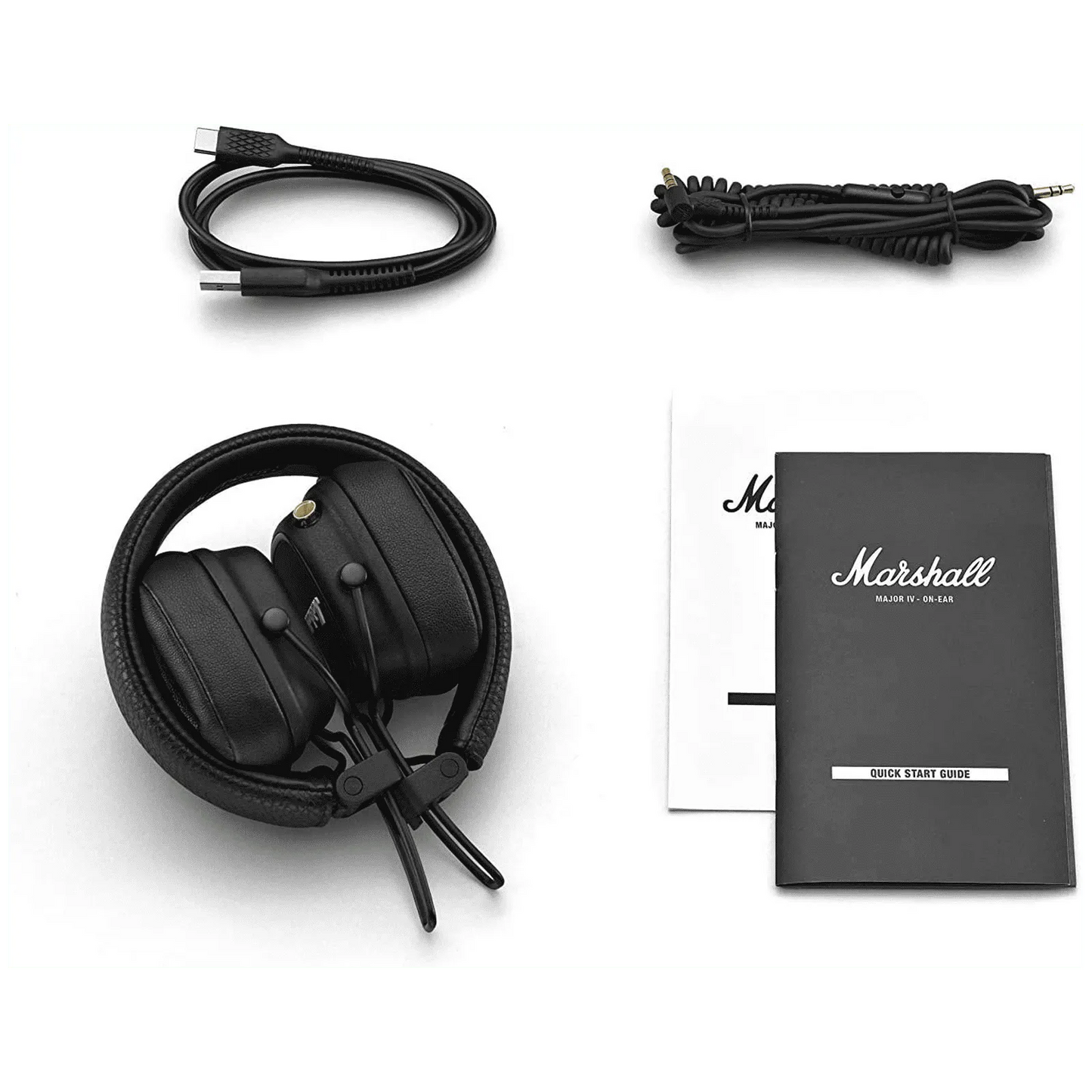 Marshall Major IV Bluetooth Headphone with Mic (Upto 80 Hours Playback, On Ear, Black)