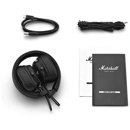 Marshall Major IV Bluetooth Headphone with Mic (Upto 80 Hours Playback, On Ear, Black)
