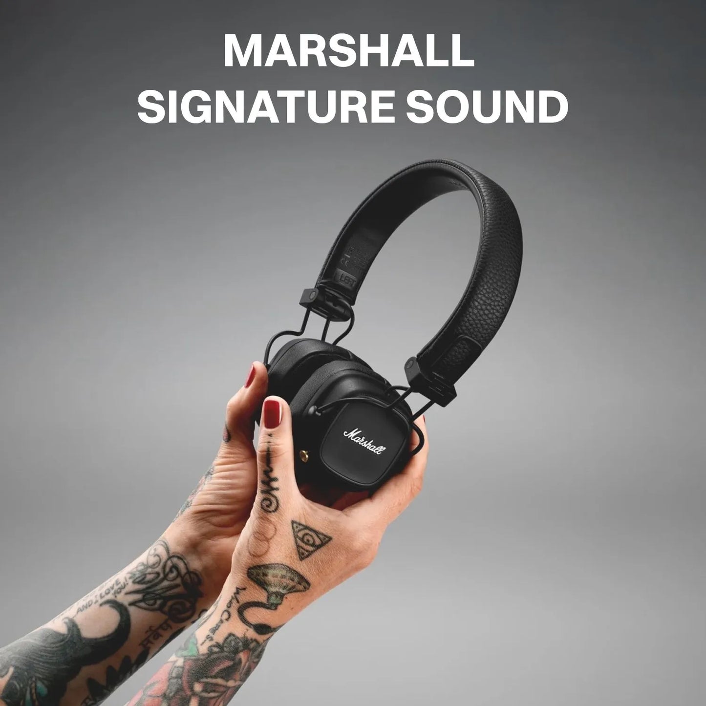 Marshall Major IV Bluetooth Headphone with Mic (Upto 80 Hours Playback, On Ear, Black)