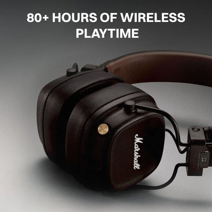 Marshall Major IV Bluetooth Headphone with Mic (Upto 80 Hours Playback, On Ear, Black)
