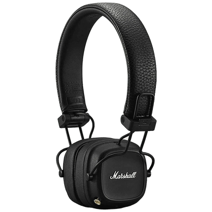 Marshall Major IV Bluetooth Headphone with Mic (Upto 80 Hours Playback, On Ear, Black)