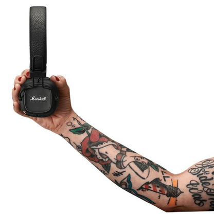 Marshall Major IV Bluetooth Headphone with Mic (Upto 80 Hours Playback, On Ear, Black)