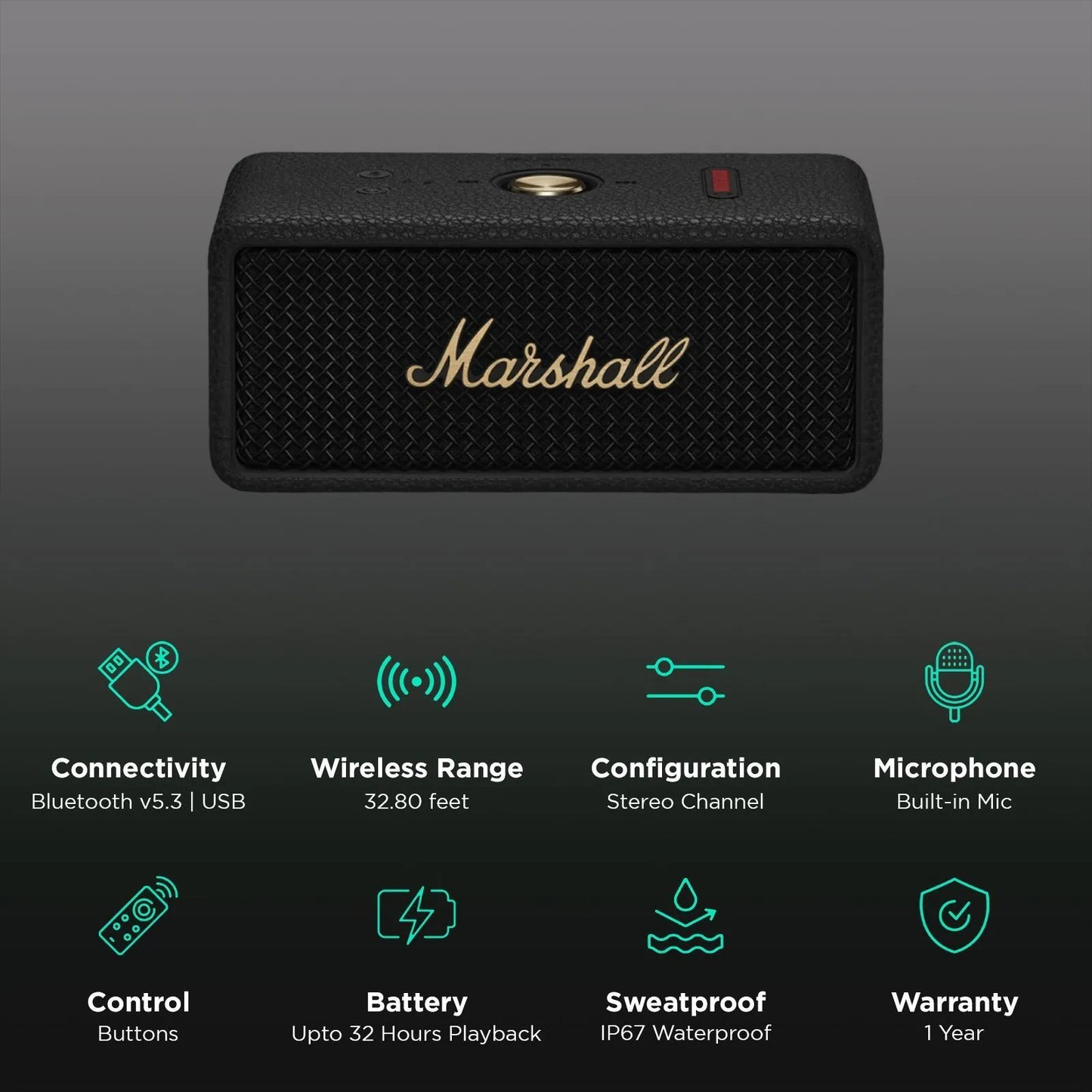 Marshall Emberton III 20W Portable Bluetooth Speaker