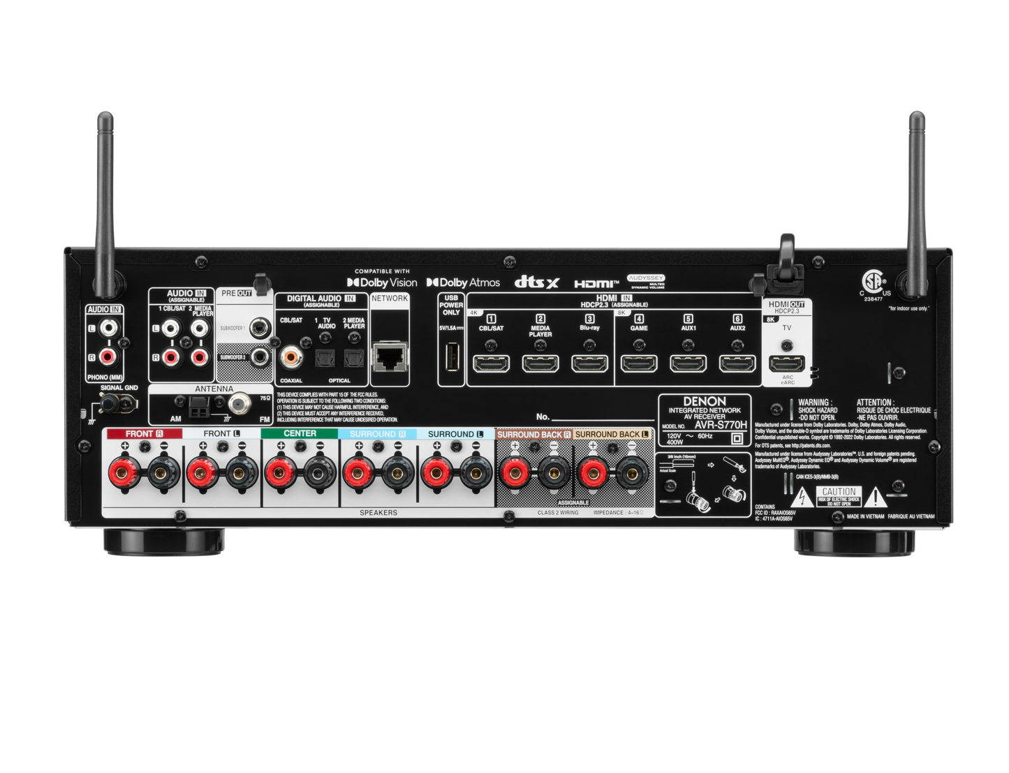 Denon AVR-S770H - 7.2 Ch. 8K AV Receiver Powered by HEOS™ with Dolby Atmos