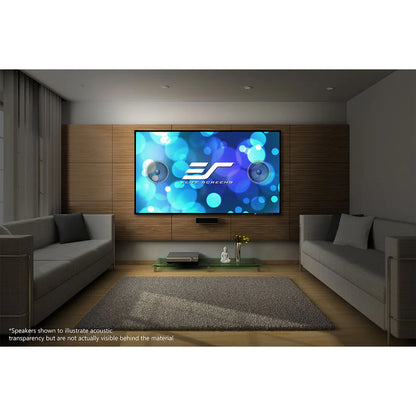 Elite Screens AR92H2-A1080P4K - 92 Inches Edge Free Cine Acoustic Pro 1080P Full HD Fixed Transparent Perforated Frame Home Theatre Projection Screen - (16:9)
