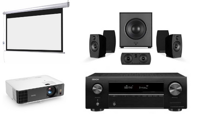 Complete 4K Home Cinema Package with 5.1 Surround Sound & Motorised Screen