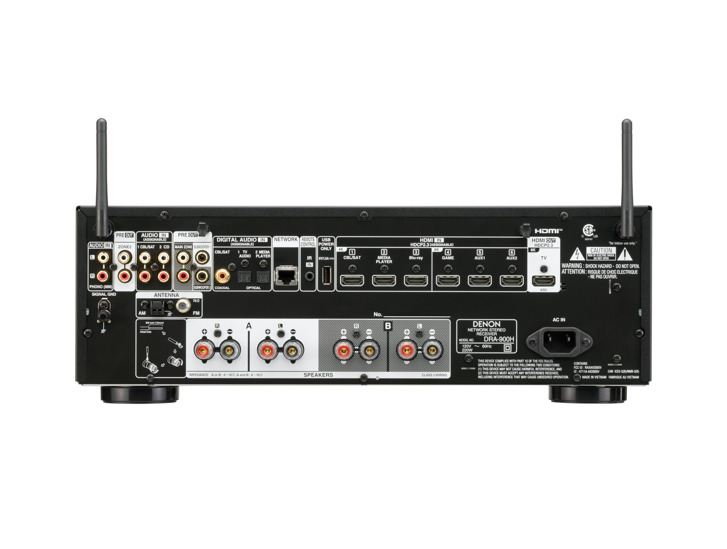 Denon DRA-900H 2.2 Ch. 100W 8K AV Receiver Powered by HEOS™