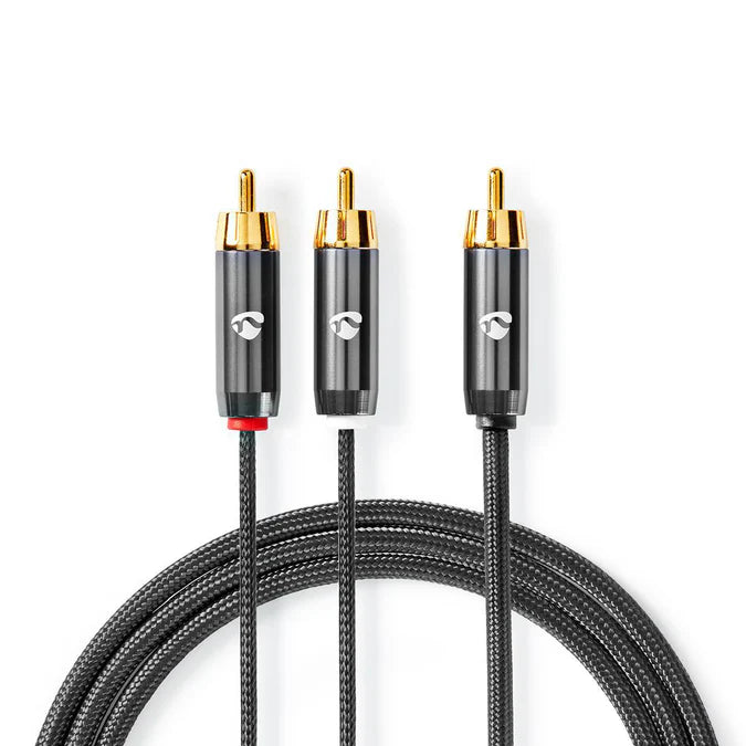 Nedis Subwoofer Cable RCA Male - 2x RCA Male - Gold Plated - 3M