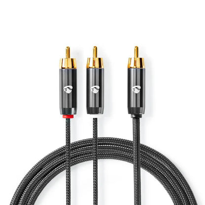 Nedis Subwoofer Cable RCA Male - 2x RCA Male - Gold Plated - 3M