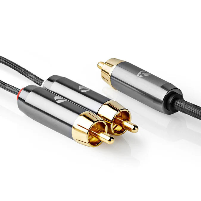 Nedis Subwoofer Cable RCA Male - 2x RCA Male - Gold Plated - 3M
