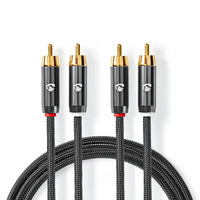 Nedis Stereo Audio Cable 2x RCA Male - 2x RCA Male - Gold Plated - 2.00 m