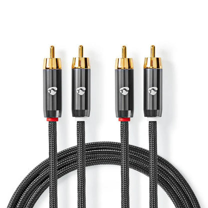 Nedis Stereo Audio Cable 2x RCA Male - 2x RCA Male - Gold Plated - 2.00 m