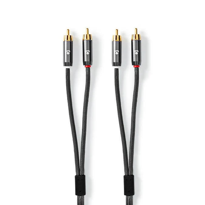 Nedis Stereo Audio Cable 2x RCA Male - 2x RCA Male - Gold Plated - 2.00 m