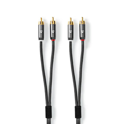 Nedis Stereo Audio Cable 2x RCA Male - 2x RCA Male - Gold Plated - 2.00 m