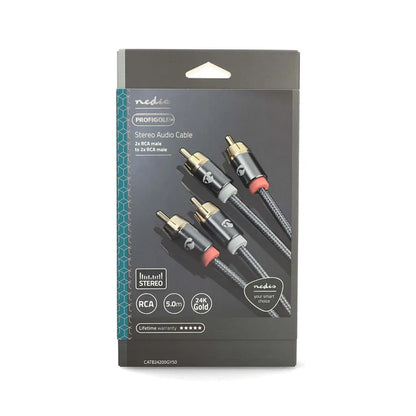 Nedis Stereo Audio Cable 2x RCA Gold Plated 5m