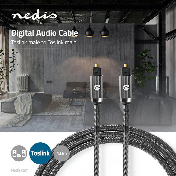 Nedis Optical Audio Cable TosLink Male - TosLink Male - Round - 1.00 m