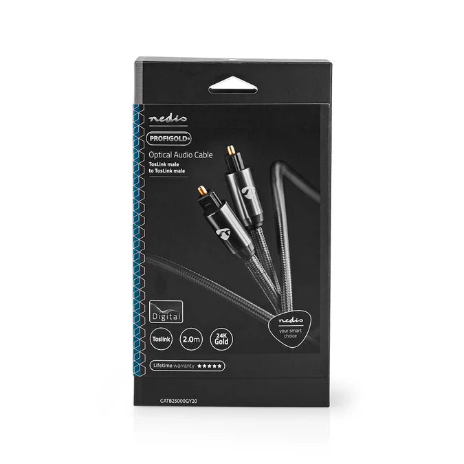 Nedis Optical Audio Cable TosLink Male - TosLink Male - Round - 2.00 m