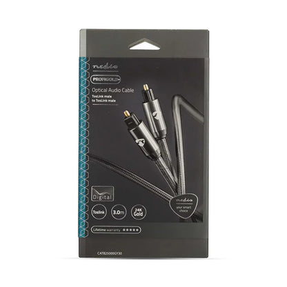 Nedis Optical Audio Cable TosLink Male - TosLink Male - Round - 3.00 m