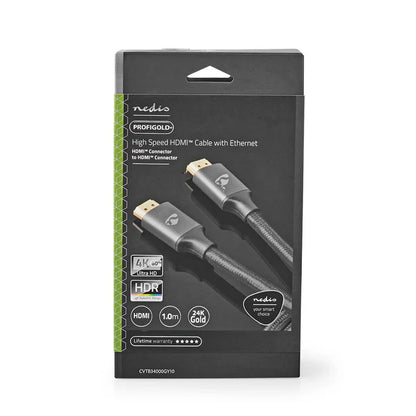 Nedis High Speed HDMI™ Cable with Ethernet HDMI™ Connector - HDMI™ Connector - 4K@60Hz - 1.00 m
