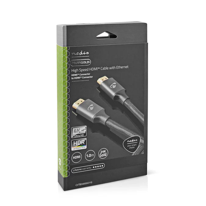 Nedis High Speed HDMI™ Cable with Ethernet HDMI™ Connector - HDMI™ Connector - 4K@60Hz - 1.00 m