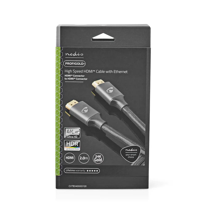 Nedis High Speed HDMI™ Cable with Ethernet HDMI™ Connector - HDMI™ Connector - 4K@60Hz - 2.00 m