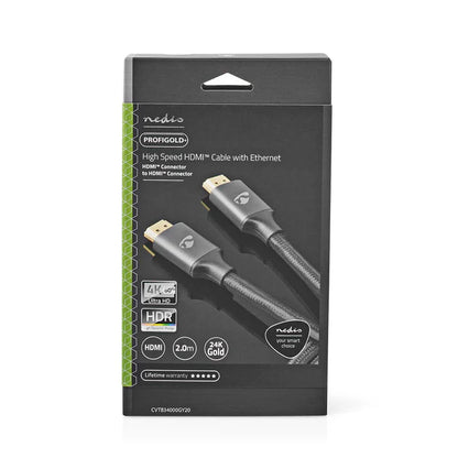 Nedis High Speed HDMI™ Cable with Ethernet HDMI™ Connector - HDMI™ Connector - 4K@60Hz - 2.00 m