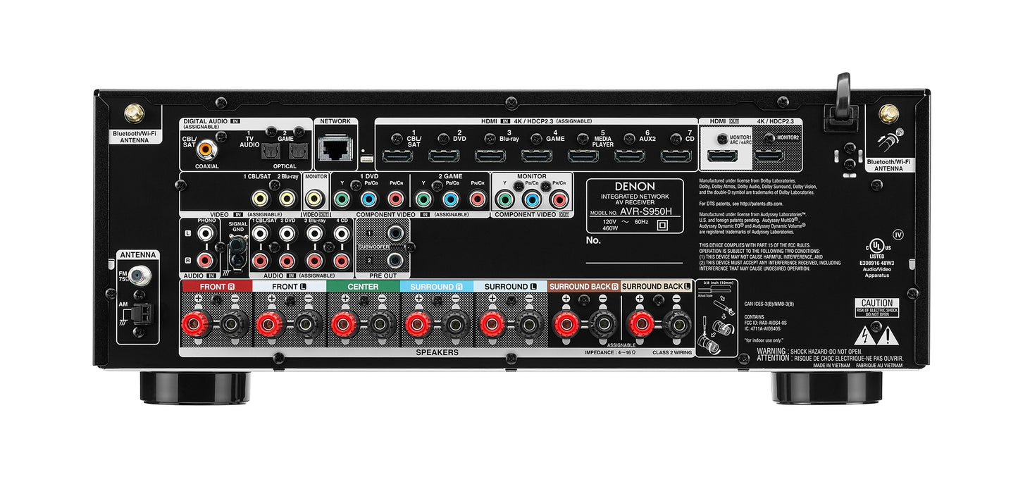 Denon AVR-S970H - 7.2 Ch. 90W 8K AV Receiver Powered by HEOS™ with Dolby Atmos