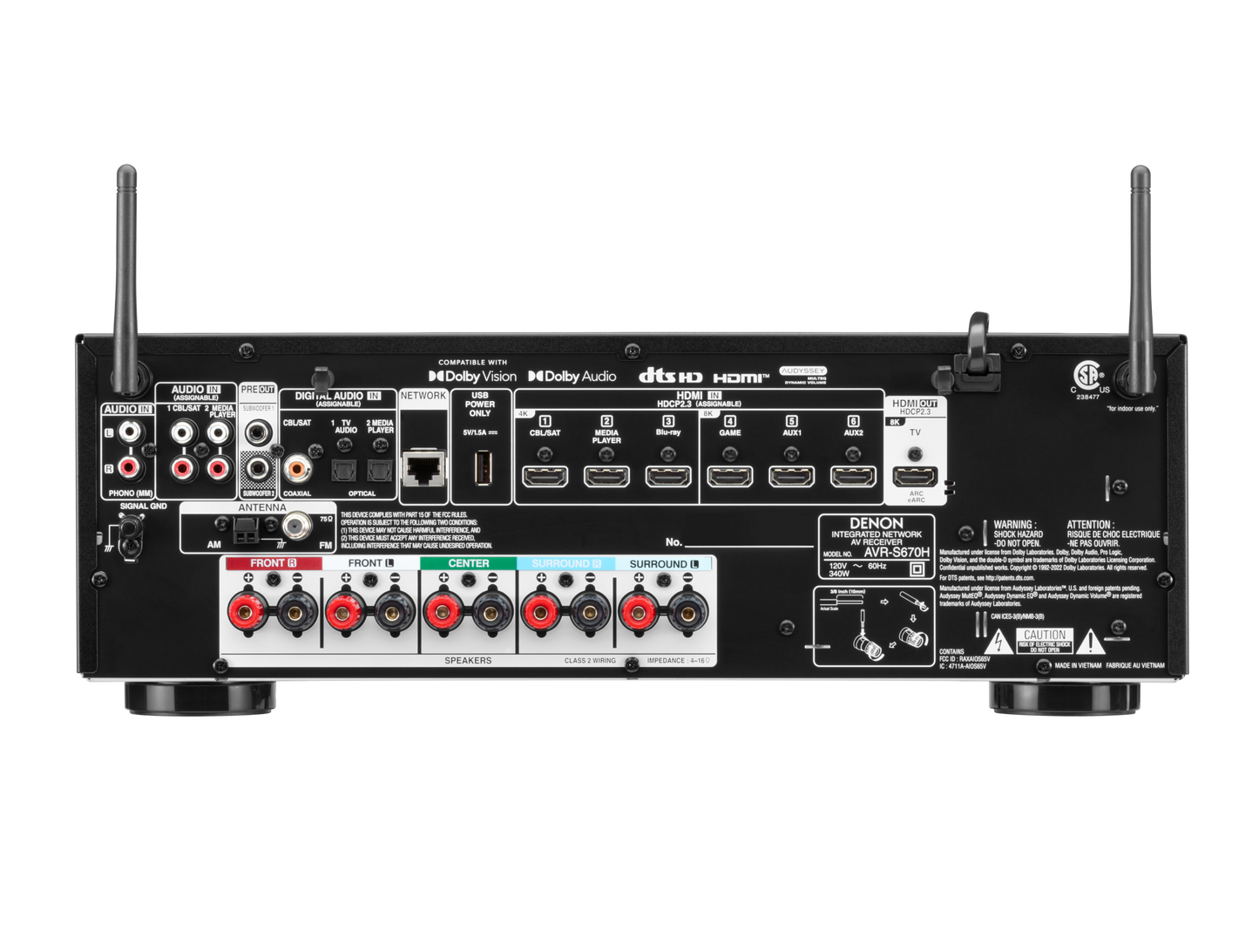 Denon AVR-S670H - 5.2 Channel Network 8K AV Receiver