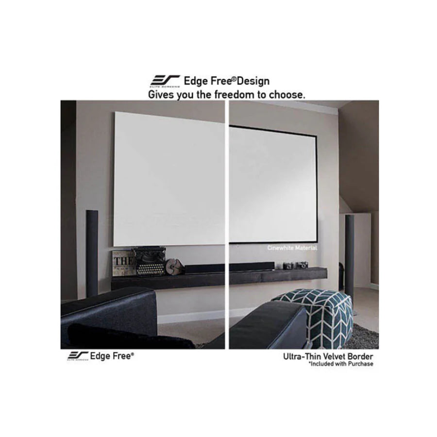 Elite Screens AR150H2-A1080P4K - 150 Inches Edge Free Cine Acoustic Pro 1080P Full HD Fixed Transparent Perforated Frame Home Theatre Projection Screen - (16:9)