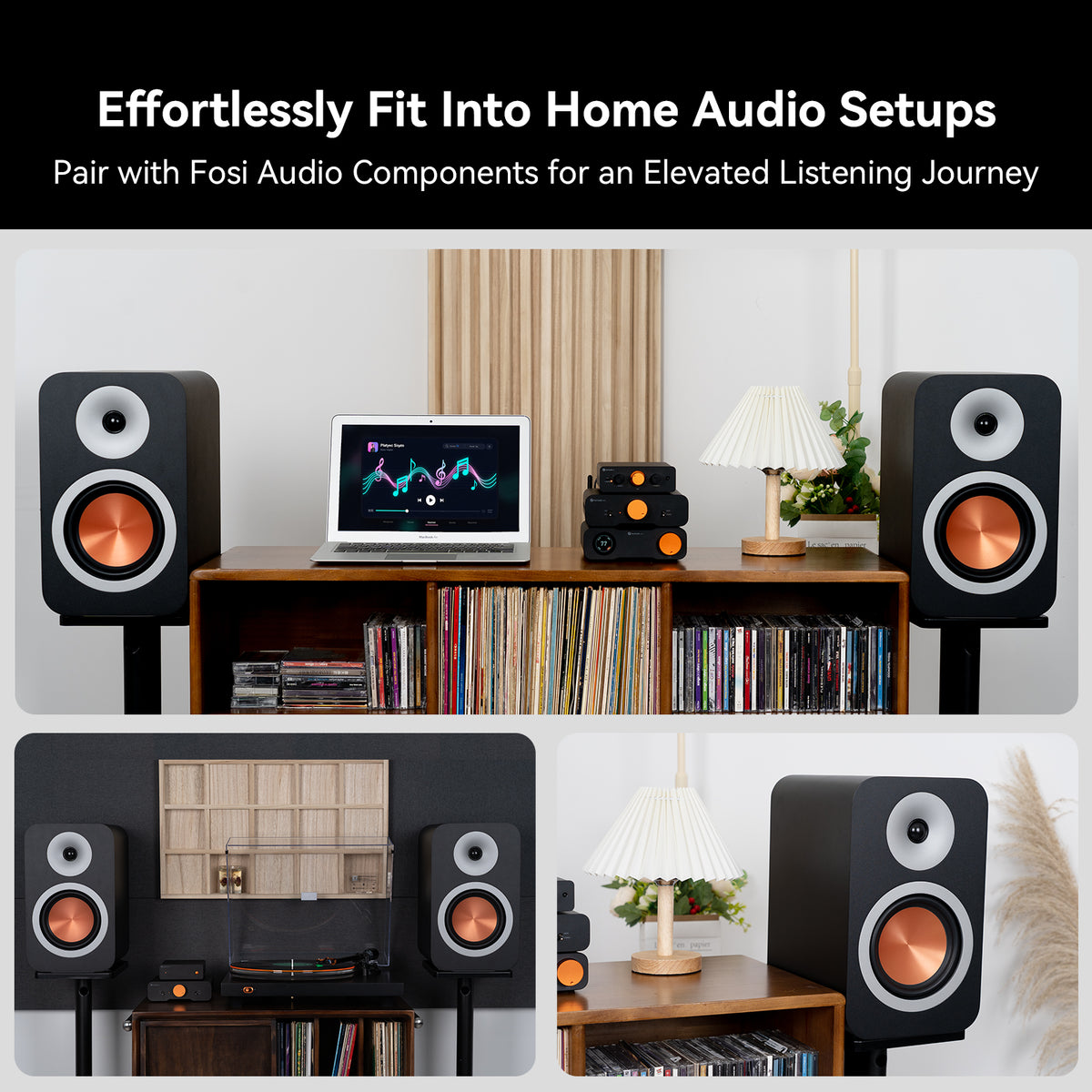 Fosi Audio SP601 Bookshelf Passive Speakers