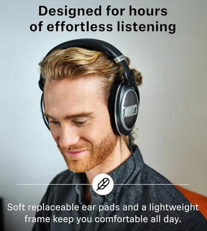 Sennheiser HD 599 SE Open-Back Headphones with Mic (Black, On the Ear)