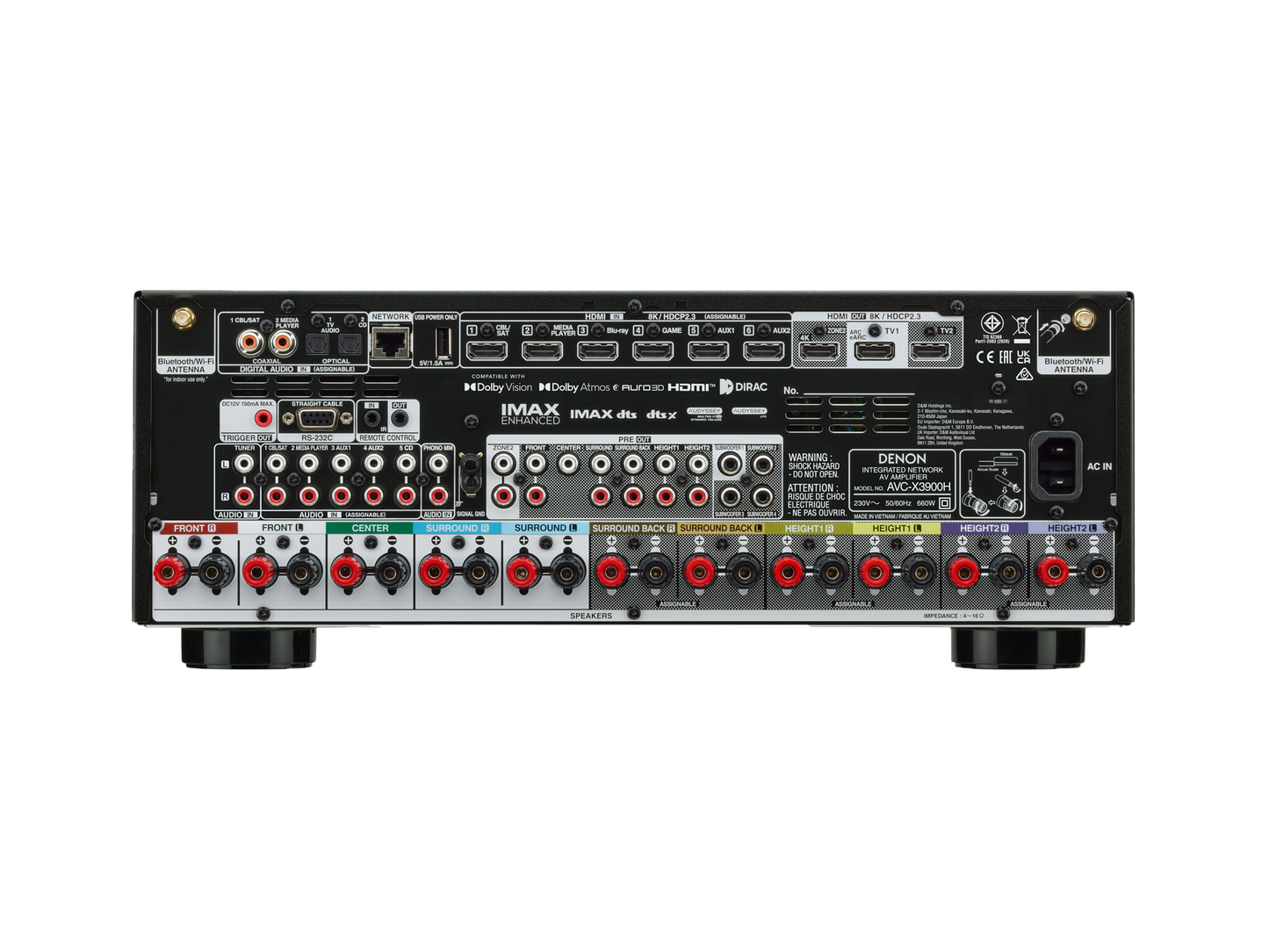 Denon AVC-X3900H 9.4 Channel 8K AV Amplifier, Black