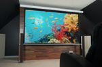 Elite Screens SKT84XHW-E12 Saker Premium - 84 Inches Tab Tension Max White 16:9 Motorised Projection Screen