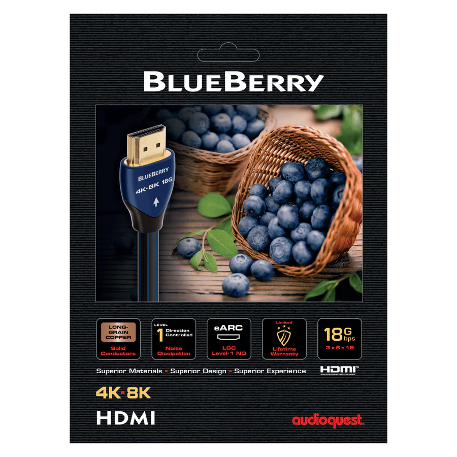 AudioQuest BlueBerry 18 – High Speed 4K-8K 18Gbps HDMI cable