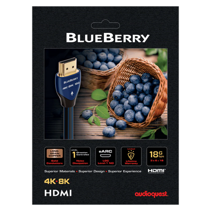 AudioQuest BlueBerry 18 – High Speed 4K-8K 18Gbps HDMI cable