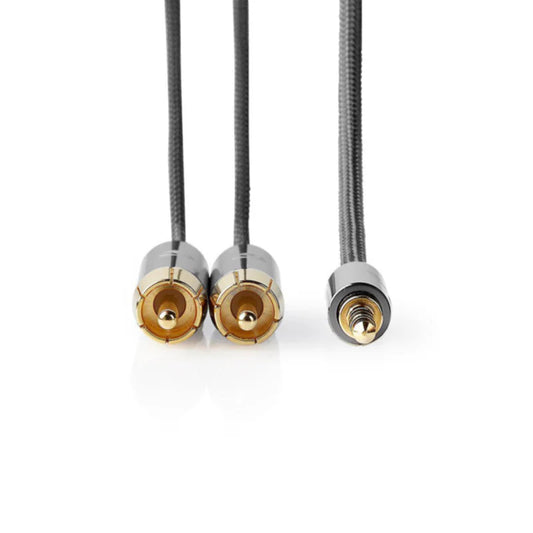 Nedis Stereo Audio Cable 3.5 mm Male - 2x RCA Male - Gold Plated - 2.00 m