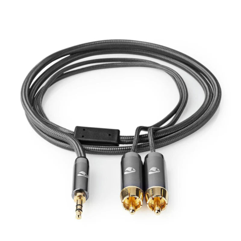 Nedis Stereo Audio Cable 3.5 mm Male - 2x RCA Male - Gold Plated - 2.00 m