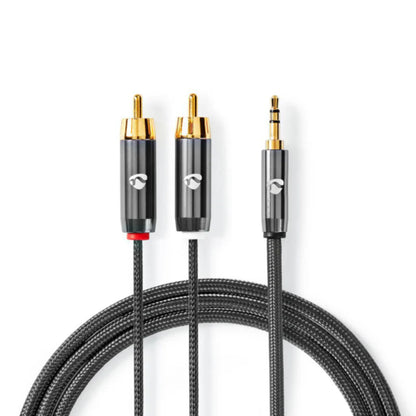 Nedis Stereo Audio Cable 3.5 mm Male - 2x RCA Male - Gold Plated - 2.00 m