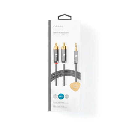 Nedis Stereo Audio Cable 3.5 mm Male - 2x RCA Male - Gold Plated - 2.00 m