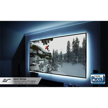 Elite Screens ER92DHD3 - 92 Inches Sable Frame Cine Grey 3D Ambient Light Rejection 4K/8K UHD Fixed Frame Home Theatre Projection Screen
