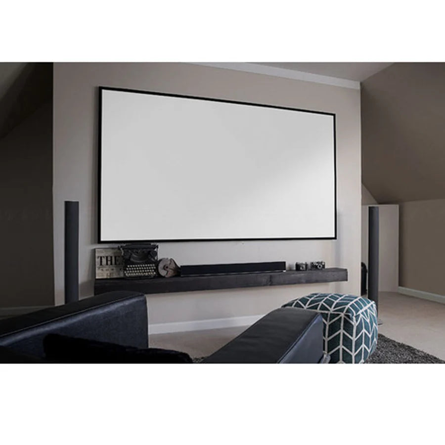 Elite Screens AR100WH2 - 100 Inches Edge Free/Edgeless 3D 4K/8K UHD Fixed Frame Home Theatre Projection Screen - CineWhite (16:9)