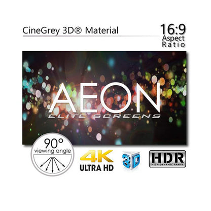 Elite Screens AR100DHD3 - 100 Inches Edge Free/ Edgeless Cinegrey 3D Ambient Light Rejection (ALR) 4K/8K UHD Fixed Frame Home Theatre Projection Screen (16:9)