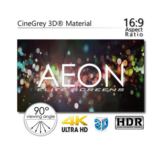 Elite Screens AR100DHD3 - 100 Inches Edge Free/ Edgeless Cinegrey 3D Ambient Light Rejection (ALR) 4K/8K UHD Fixed Frame Home Theatre Projection Screen (16:9)