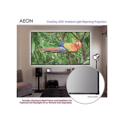 Elite Screens AR100DHD3 - 100 Inches Edge Free/ Edgeless Cinegrey 3D Ambient Light Rejection (ALR) 4K/8K UHD Fixed Frame Home Theatre Projection Screen (16:9)