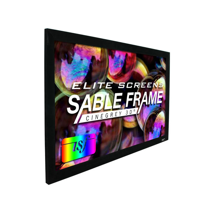Elite Screens ER100DHD3 - 100 Inches Sable Frame 3D Ambient Light Rejection (ALR) 4K/8K UHD Fixed Frame Home Theatre Projection Screen (16:9)